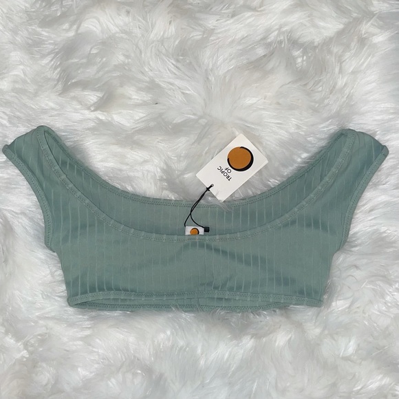 Tropic of C Dune Crop Bikini Top in Sage - Picture 9 of 11